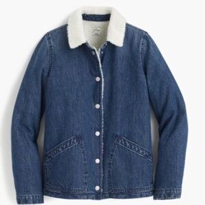 COPY - J. Crew Denim Sherpa Swing Jacket (L)
